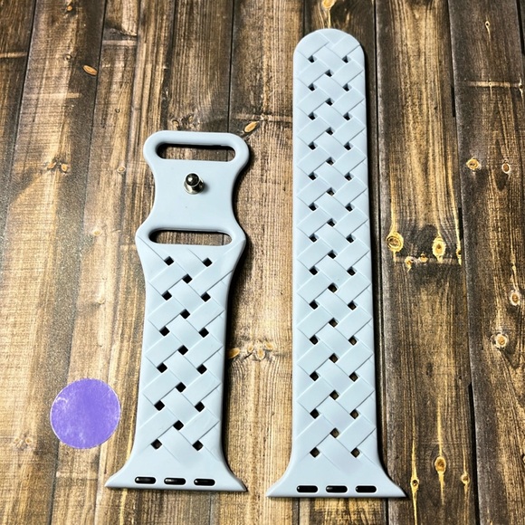 5for$10 Eggshell Baby Blue 42mm/44mm/45mm S/M adjustable Apple Watch Bands Woven - Picture 4 of 5